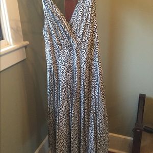 Cotton summer v-neck, A-line dress